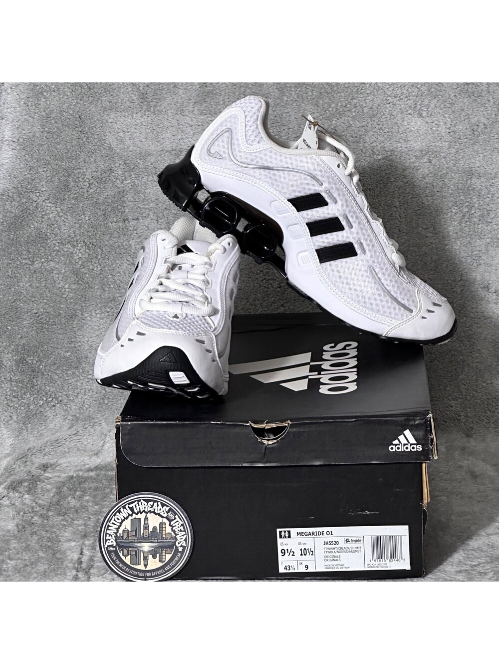 adidas Megaride O1 Men's Size 9.5  Women's 10.5 Black Silver Metallic JH5520 NEW